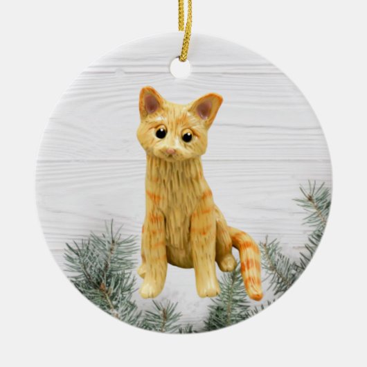 Orange Tabby Cat Ornament (Vorne)