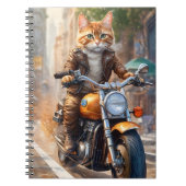 Orange Tabby Cat Out für einen Motorradfahrer Notizblock (Vorderseite)