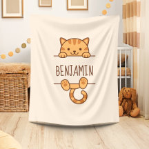 Orange Tabby Cat Peeking hinter Individuelle Name