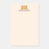 Orange Tabby Cat Peeking über Individuelle Name Post-it Klebezettel (Vorderseite)