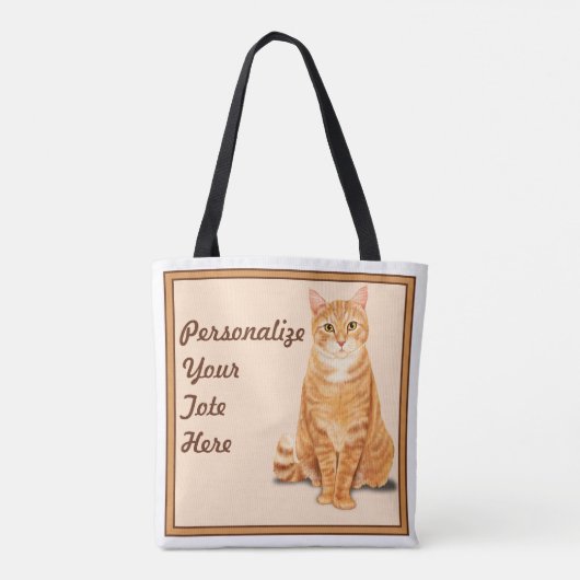Orange Tabby Cat Personalisiert Tasche (Rückseite)