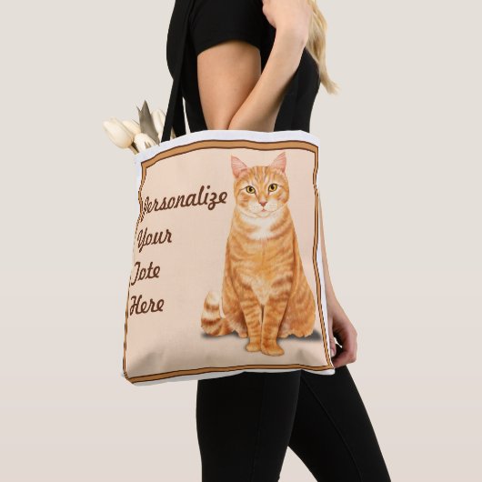Orange Tabby Cat Personalisiert Tasche (Von Nahem)