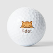 Orange Tabby Cat Pet Individuelle Name Golfball (Vorderseite)
