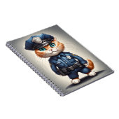 Orange Tabby Cat Police Polizist Spiral Foto Noteb Notizblock (Rechte Seite)