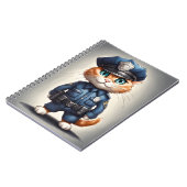 Orange Tabby Cat Police Polizist Spiral Foto Noteb Notizblock (Linke Seite)