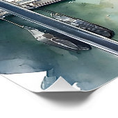 Orange Tabby Cat Rock Star Trommeln Rote Krawatte Poster (Ecke)