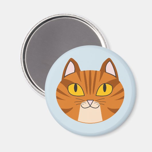 Orange Tabby Cat Round Magnet (Vorderseite/Rückseite)