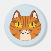 Orange Tabby Cat Round Magnet (Vorne)