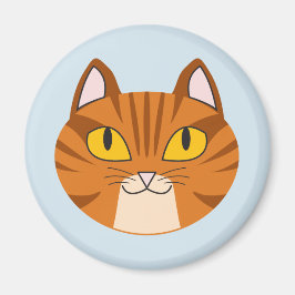 Orange Tabby Cat Round Magnet