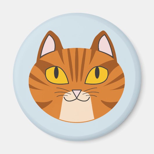 Orange Tabby Cat Round Magnet (Vorne)