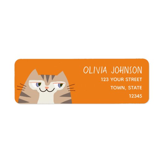 Orange Tabby Cat Rücksendeadresse (Vorne)