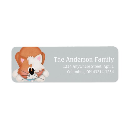 Orange Tabby Cat Rücksendeadressen-Aufkleber (Vorne)