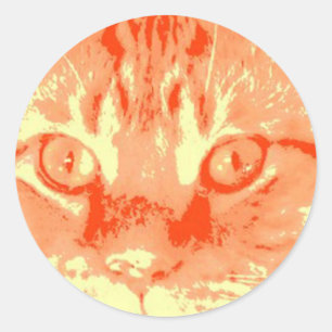 Orange Tabby Cat Runder Aufkleber