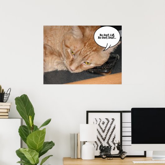 Orange Tabby Cat Spaß Poster (Heimbüro)