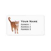 Orange Tabby Cat Standing Adressaufkleber (Vorne)