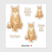 Orange Tabby Cat Sticker Set (Blatt)