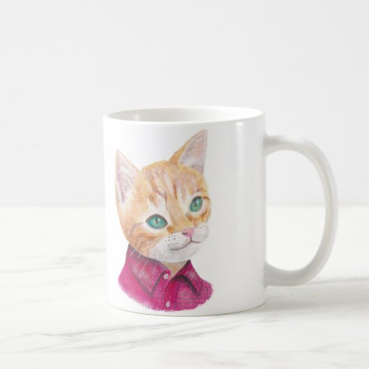 Orange Tabby Cat Tasse Custom Orange Tabby Cat Art (Rechts)