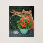 Orange Tabby Cat und Dragonfly Puzzle (Vertikal)
