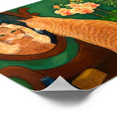 Orange Tabby Cat und Mirror Poster (Ecke)