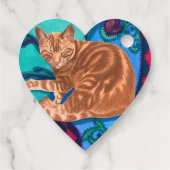 Orange Tabby Cat Watercolor Geschenkanhänger (Rückseite)