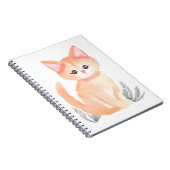 Orange Tabby Cat Watercolor Kitten Notizblock (Rechte Seite)