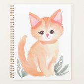 Orange Tabby Cat Watercolor Kitten Planer (Vorderseite)