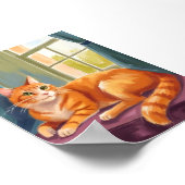 Orange Tabby Cat Watercolor Pet Painting Poster (Ecke)