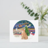 Orange Tabby Cat - Weihnachtsmagie Feiertagspostkarte (Stehend Vorderseite)
