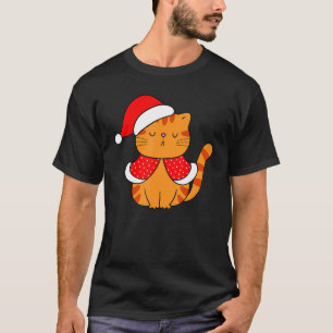 Orange Tabby Cat Weihnachtsmannmütze Weihnachten K T-Shirt