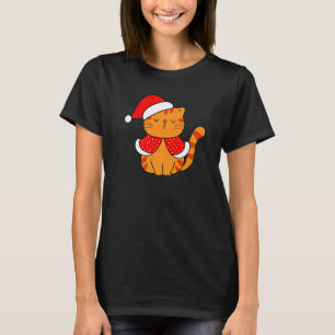 Orange Tabby Cat Weihnachtsmannmütze Weihnachten K T-Shirt