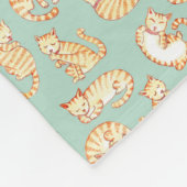Orange Tabby Cats Illustriertes Muster Fleecedecke (Ecke)