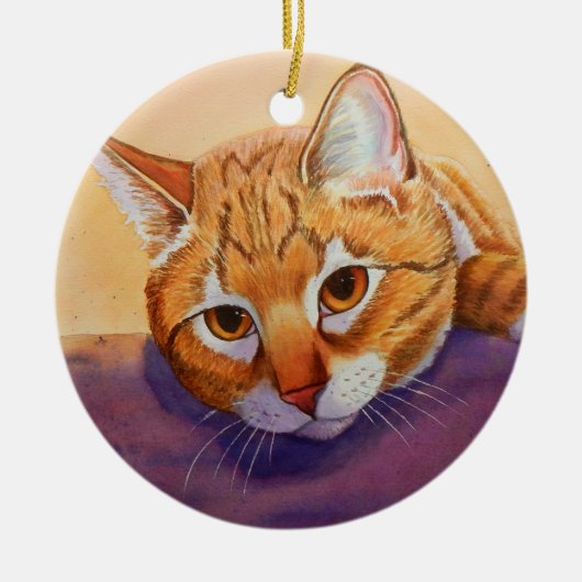 Orange Tabby Christmas Ornament (Vorne)