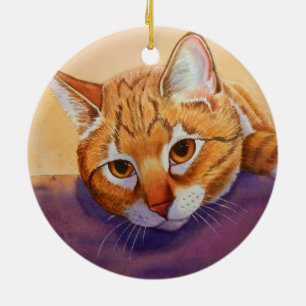 Orange Tabby Christmas Ornament