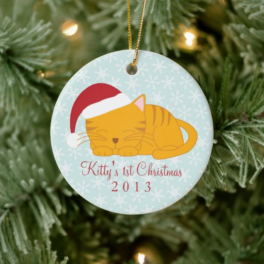 Orange Tabby Custom Christmas Ornaments Keramikornament (Baum)