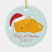 Orange Tabby Custom Christmas Ornaments Keramikornament (Vorne)