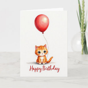 Orange Tabby Geburtstagskarte Karte