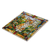 Orange Tabby gesteinigtes Glas Dekorationsfolie Fliese (Seite)