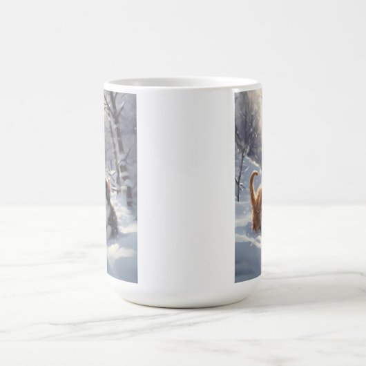 Orange Tabby Graue und weiße Katzen Kaffeetasse (Mittel)