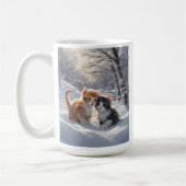 Orange Tabby Graue und weiße Katzen Kaffeetasse (Links)