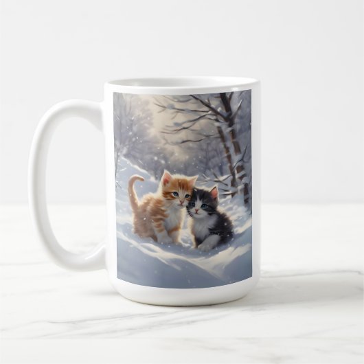 Orange Tabby Graue und weiße Katzen Kaffeetasse (Links)