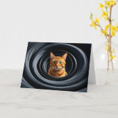 Orange Tabby Gyre Karte (Gelbe Blume)