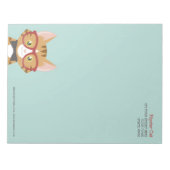 Orange Tabby Hipster Cat Kids Large Notepad Notizblock (Vorderseite)