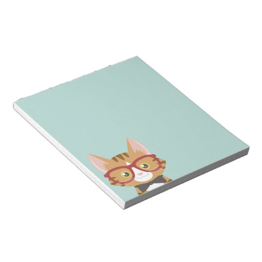 Orange Tabby Hipster Cat Kids Small Notepad Notizblock (angewinkelt)