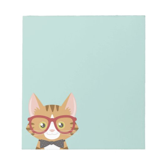 Orange Tabby Hipster Cat Kids Small Notepad Notizblock (Vorderseite)
