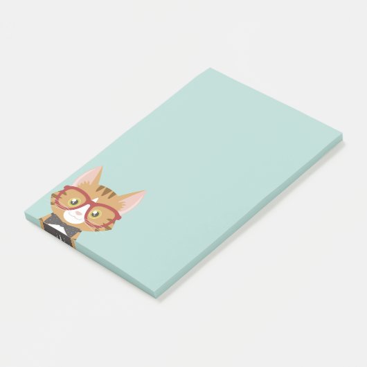 Orange Tabby Hipster Kat Kids Post-it® Notes Post-it Klebezettel (angewinkelt)