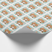 Orange Tabby-Hipster-Katzen-Muster Geschenkpapier (Ecke)