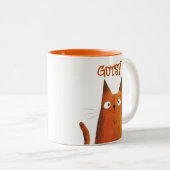 Orange Tabby Illustration Cat Name Zweifarbige Tasse (VorderseiteRechts)