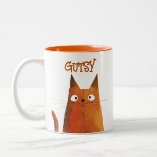 Orange Tabby Illustration Cat Name Zweifarbige Tasse