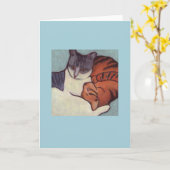 Orange Tabby Karte (Gelbe Blume)