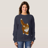 Orange Tabby-Kätzchen-Damenraglan-Sweatshirt Sweatshirt (Vorne ganz)